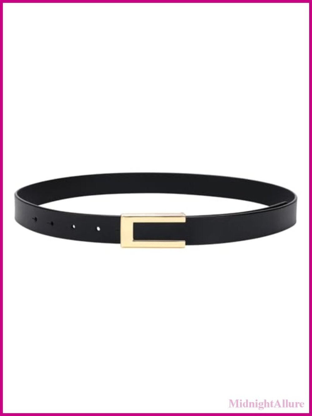 Skinny Leather Waist Belt with Gold-Tone Buckle for Dresses Jeans Pants